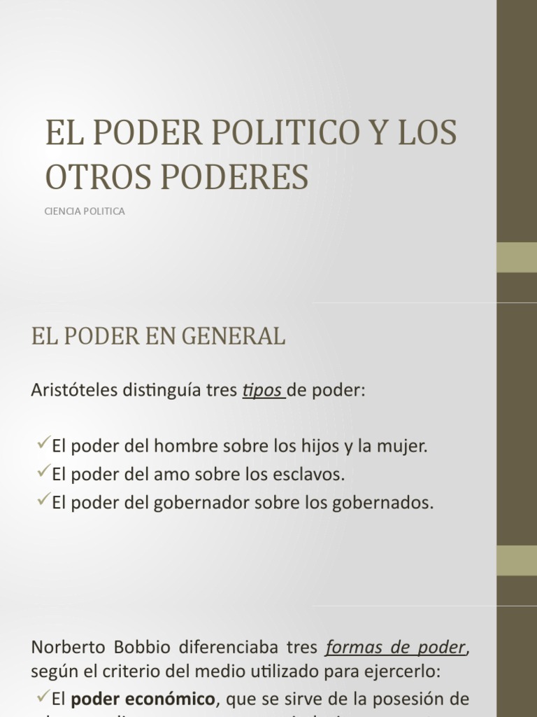 Tipos y Fuentes del Poder Político | PDF | Estado (política) | Sociedad