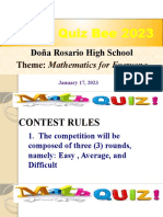 Grade 8 Quiz Bee 2023: Doña Rosario High School