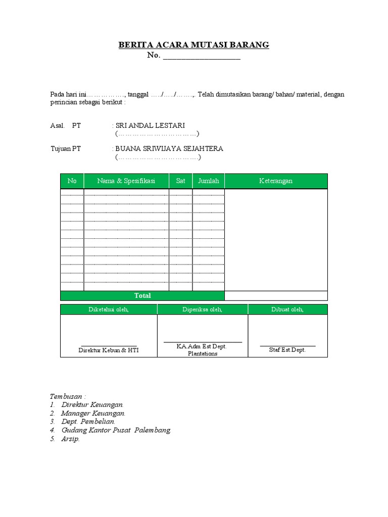 Form Mutasi Stock Pdf