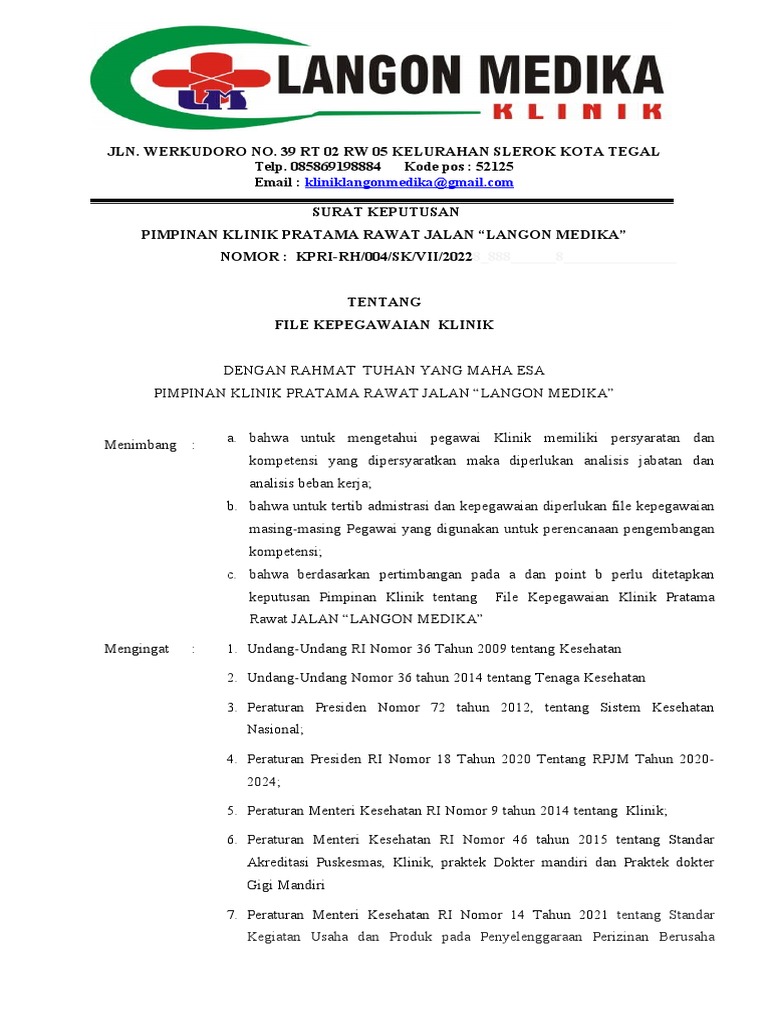SK File Kepegawaian | PDF