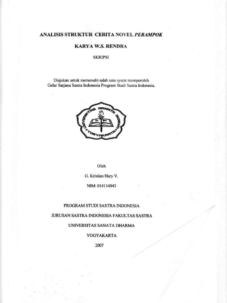 Analisis Struktur Novel Perampok | PDF | Agama & Spiritualitas | Fiksi Umum