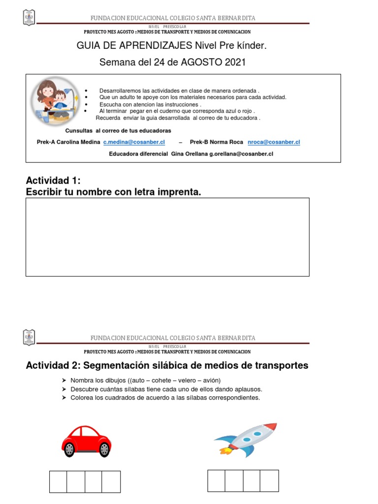 Guia de Aprendizajes | PDF | Educación de la primera infancia