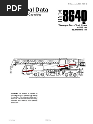 サンプル HT 8640 SLT | PDF | Crane (Machine) | Axle