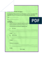 Plan of investigation guidelines with sample answers