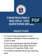 Day 3. 5 MCG - Constructing Good Multiple Choice Questions