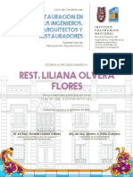 Rest. Liliana Olvera Flores: La Restauración en México Por Sus Ingenieros, Arquitectos y Restauradores