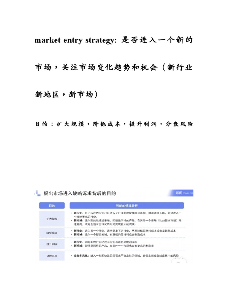 Market Entry Strategy | PDF