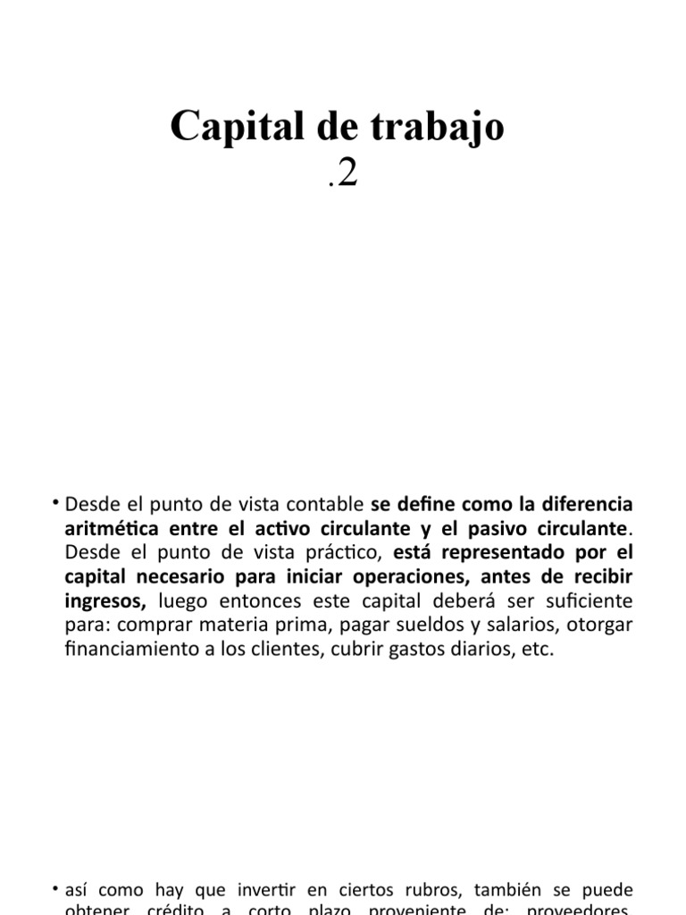 Capital de Trabajo 2 | PDF | Capital de trabajo | Bancos