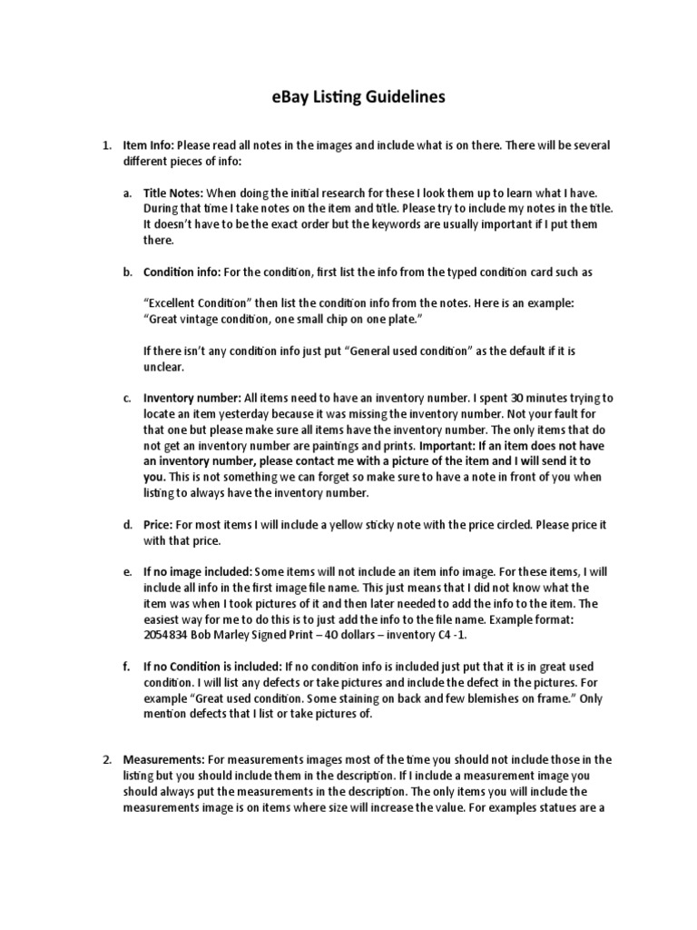 Ebay Listing Guidelines Final PDF