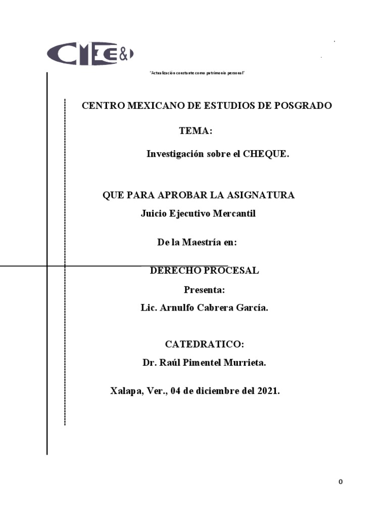 Elementos y Tipos de Cheque en México | PDF | Cheque | Dinero