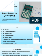 La Taxe Sur Les Produits Et Services (TPS) Et La Taxe de Vente Du Québec (TVQ)