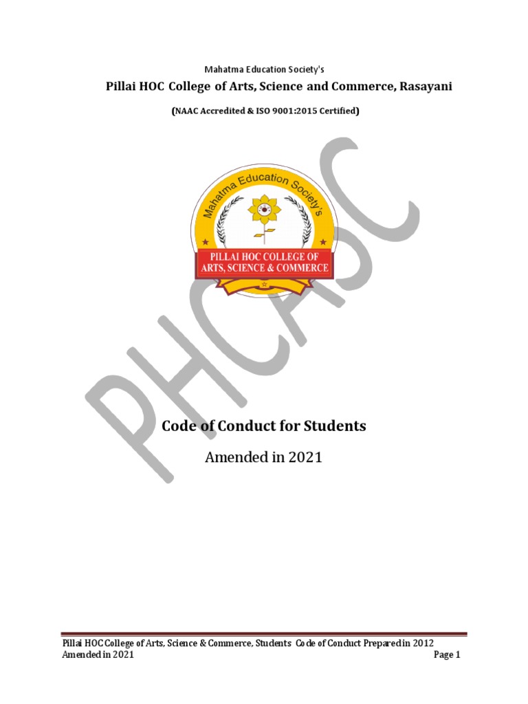 Code of Conduct Students PDF | PDF | Libraries