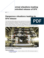 Three Abnormal Situations Leading To An Uncontrolled Release of SF6 Gas