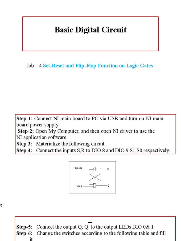 Set-Reset Flip-Flop Circuit Guide | PDF