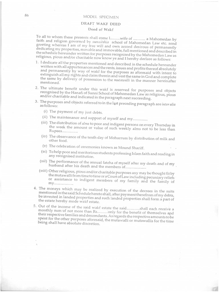Deed of Waqf PDF