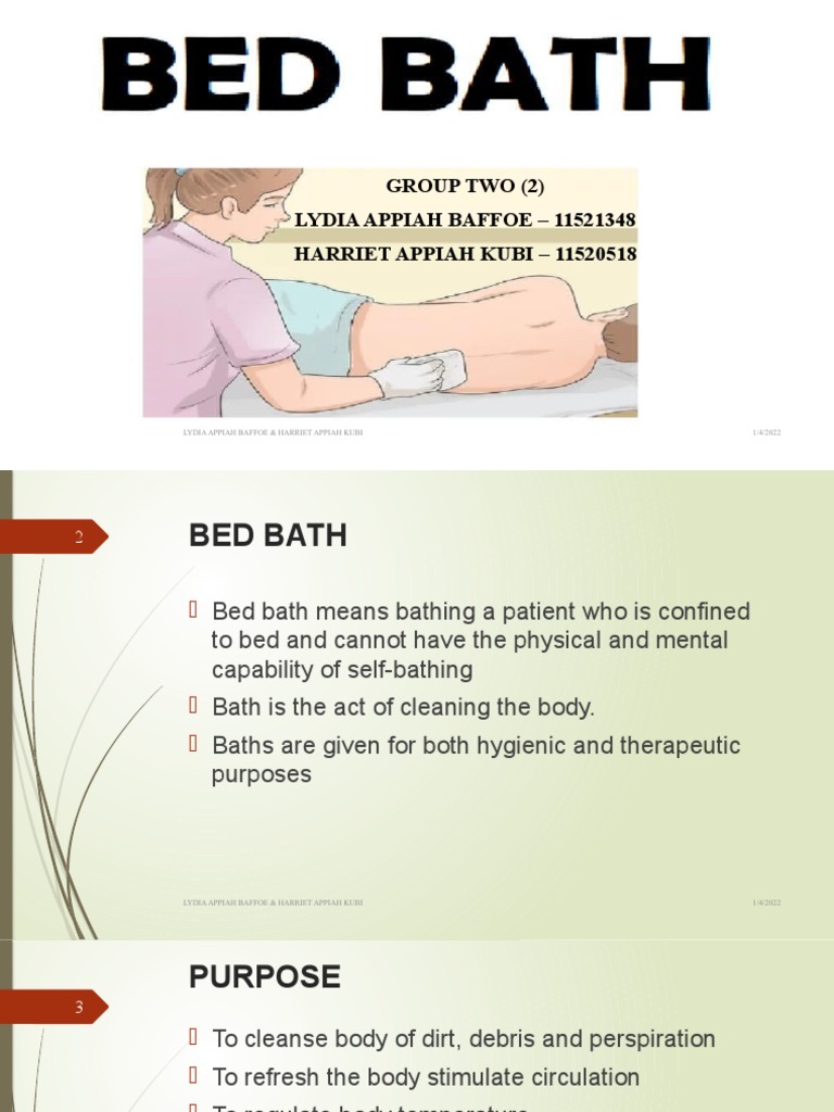 Group 2 Presentation On Bed Bath PDF Hygiene Medical Specialties