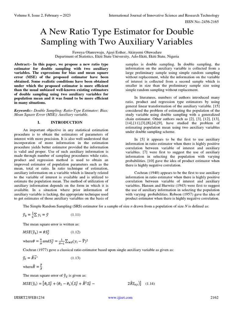 A new ratio type estimator for double sampling with two auxiliary