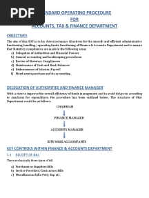 Sop Accounts and Finance
