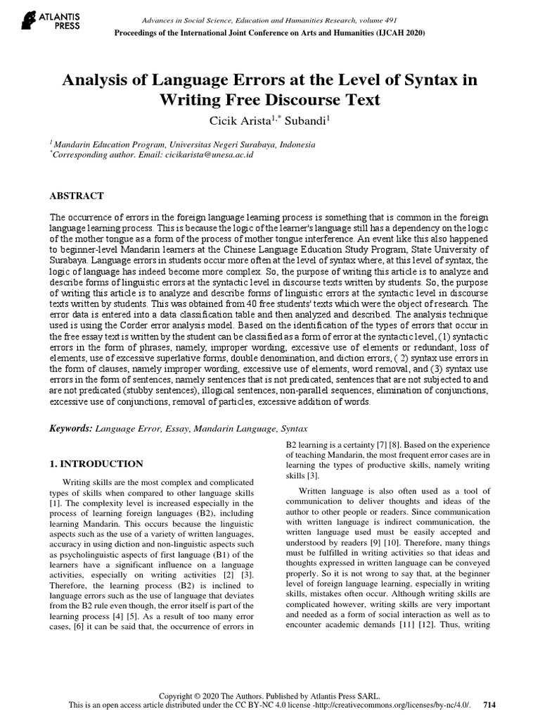 Type Of Syntax In Writing