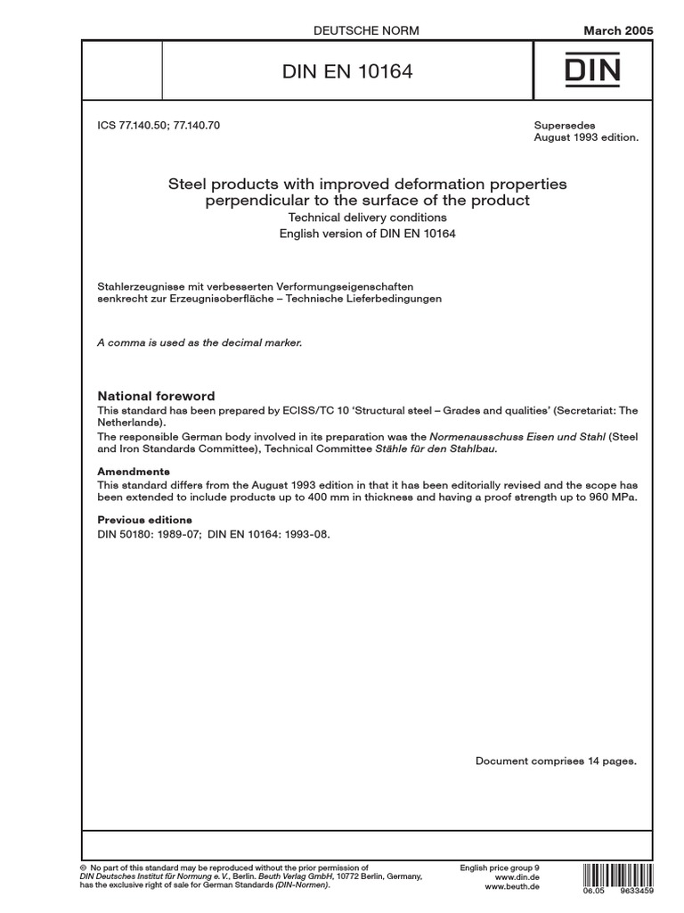 En 10164-2005 PDF | PDF | European Economic Area | Europe