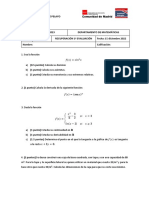 Examen MATEMÁTICAS II. Recuperación 1 Evaluación. Modelo II