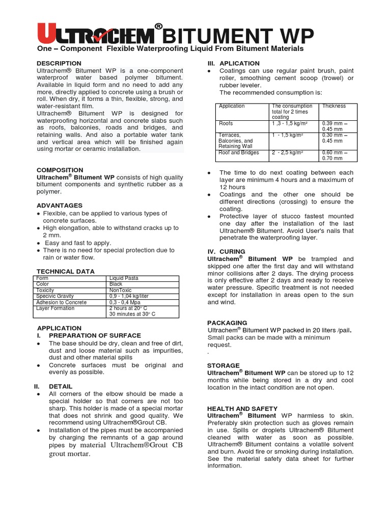 Ultrachem Bitumen WP PDF Asphalt Concrete