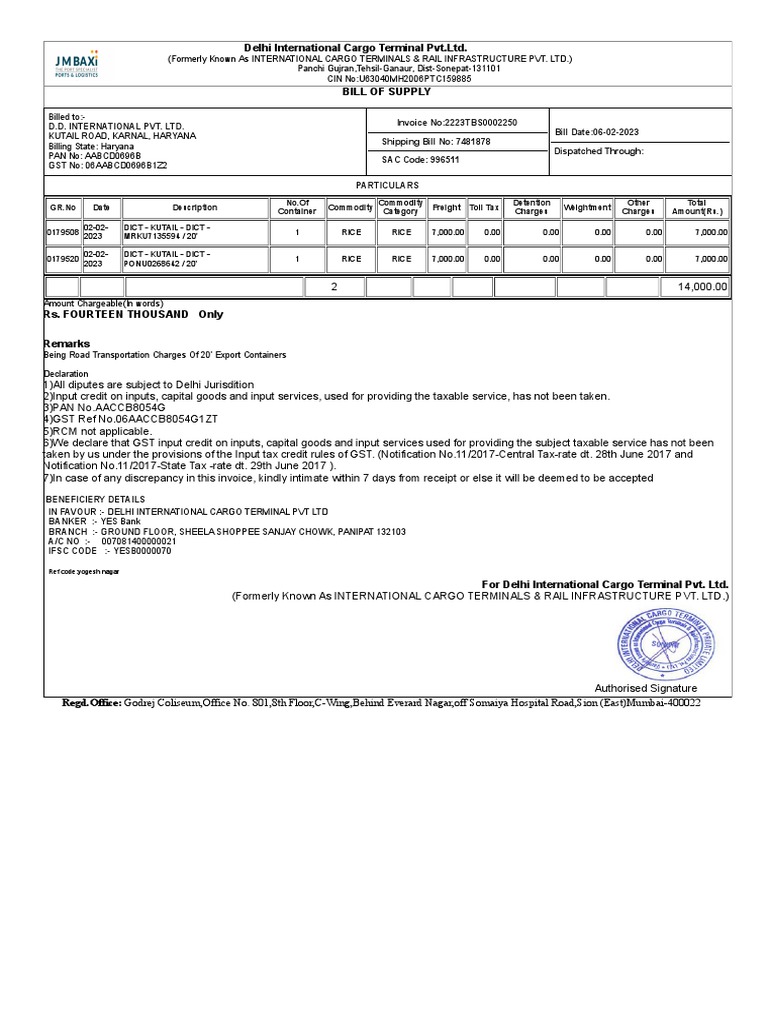 transportation-charges-and-payment-details-for-rice-shipment-from