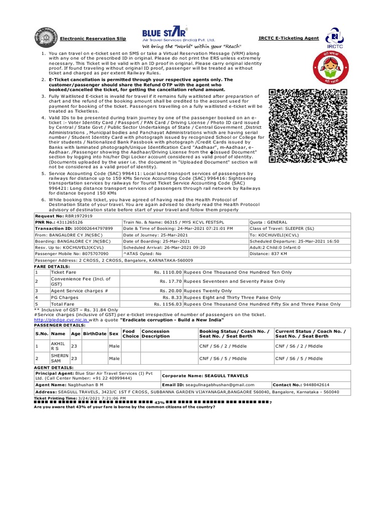IRCTC E-Ticketing Guidelines | PDF | Identity Document | Ticket (Admission)