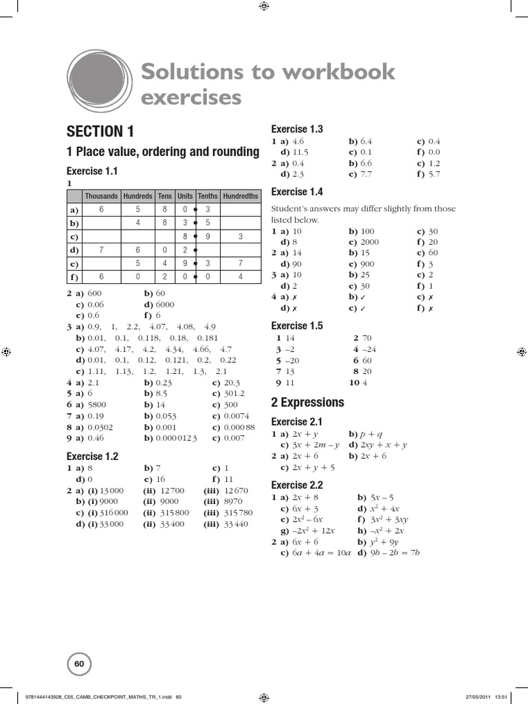 Grade 6 Maths Workbook Solutions | PDF | Elementary Mathematics | Geometry