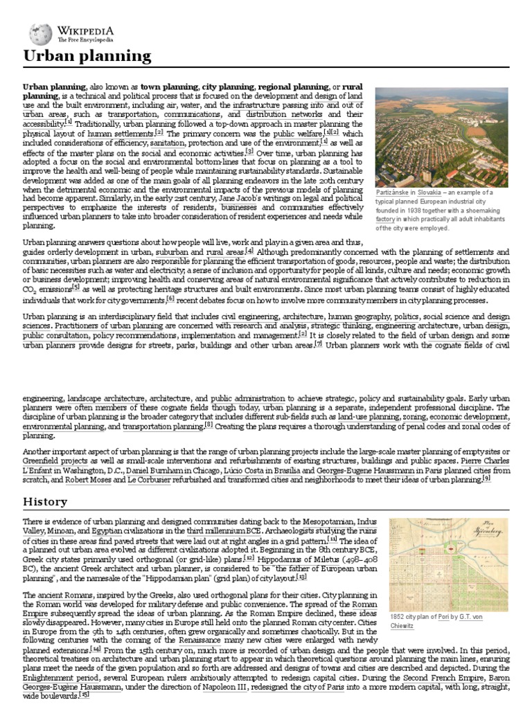 Urban Planning - Wikipedia | PDF | Urban Planning