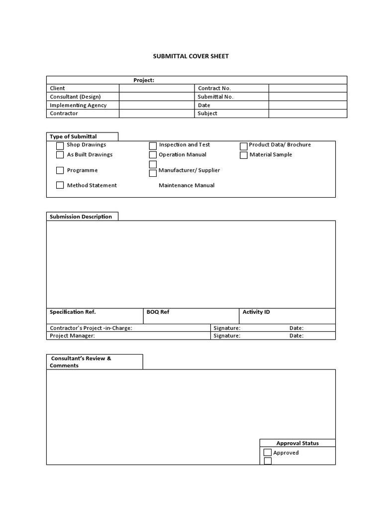 Submittal Cover Sheet | PDF