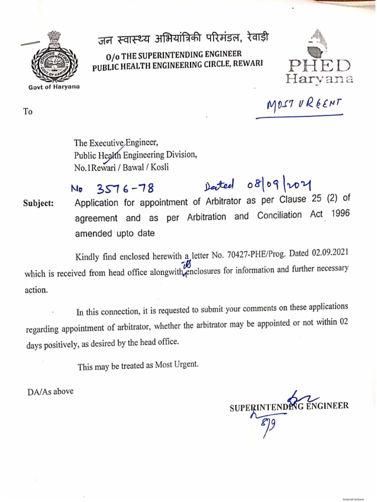 Application For Appointment of Arbitrator As Per Clause 25 (2) o - 1 ...