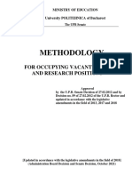 Methodology For Occupyng Vacant Didactic and Research Positions