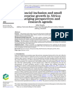 Financial Inclusion and Small Enterprise Growth in Africa - Emerging Perspectives and Research Agenda PDF