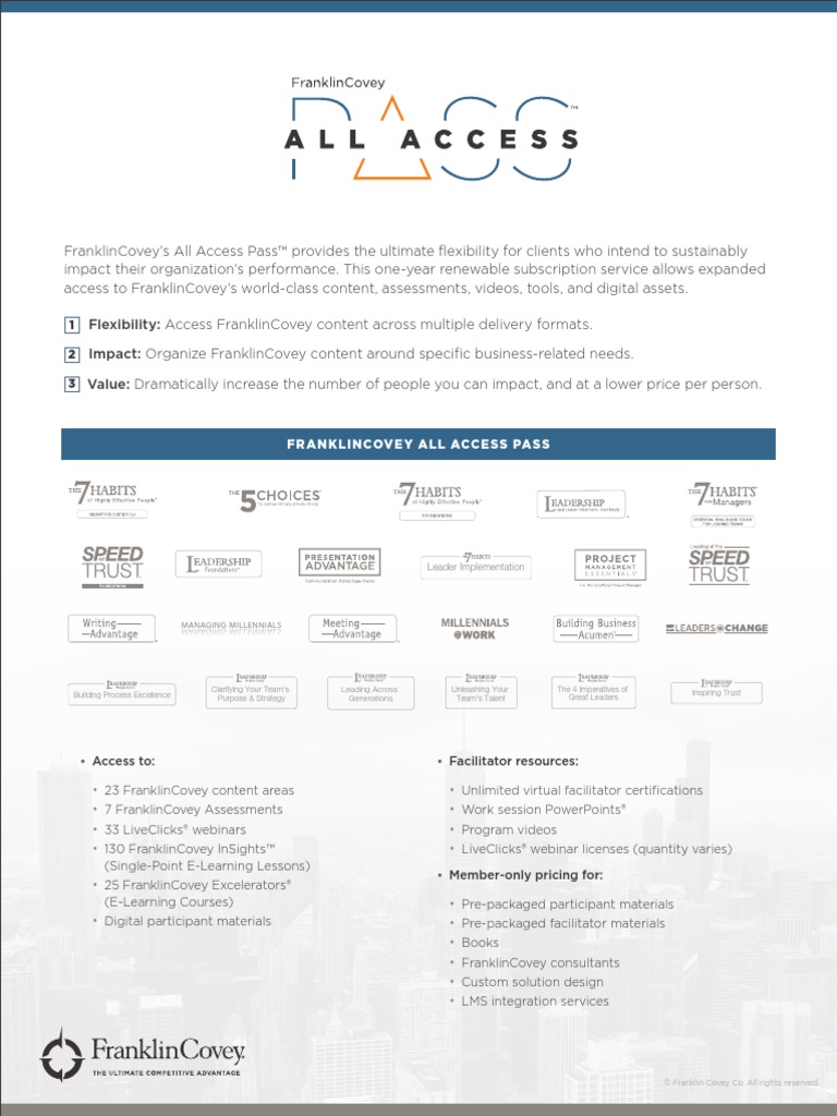FranklinCovey All Access Pass PDF Goal Educational Technology