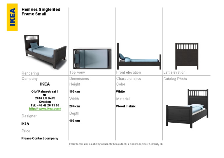 IKEAHemnes Single Bed Frame SmallCAT PDF