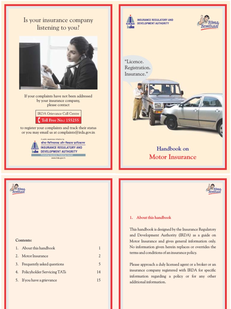 Motor Insurance Handbook (English) PDF PDF Insurance Liability Insurance