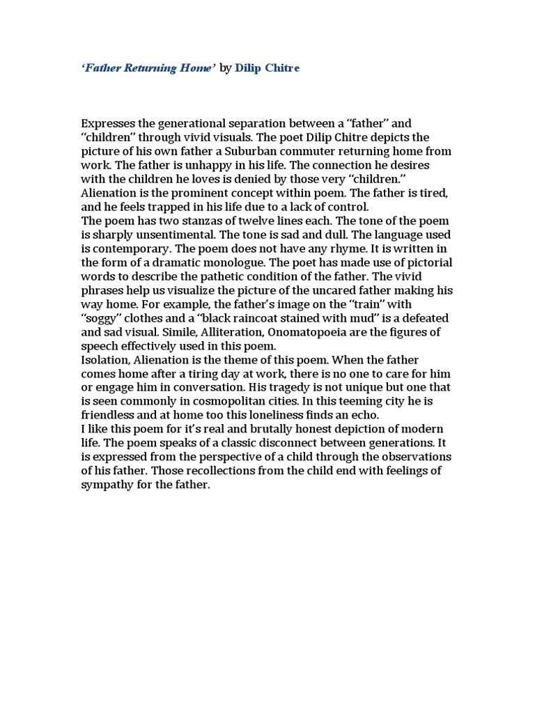 A Father's Isolation: Exploring Generational Disconnect Through Dilip ...