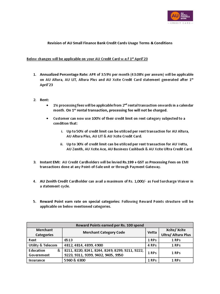 Ausfb Credit Card Usage Terms Condition PDF PDF Credit Card Credit