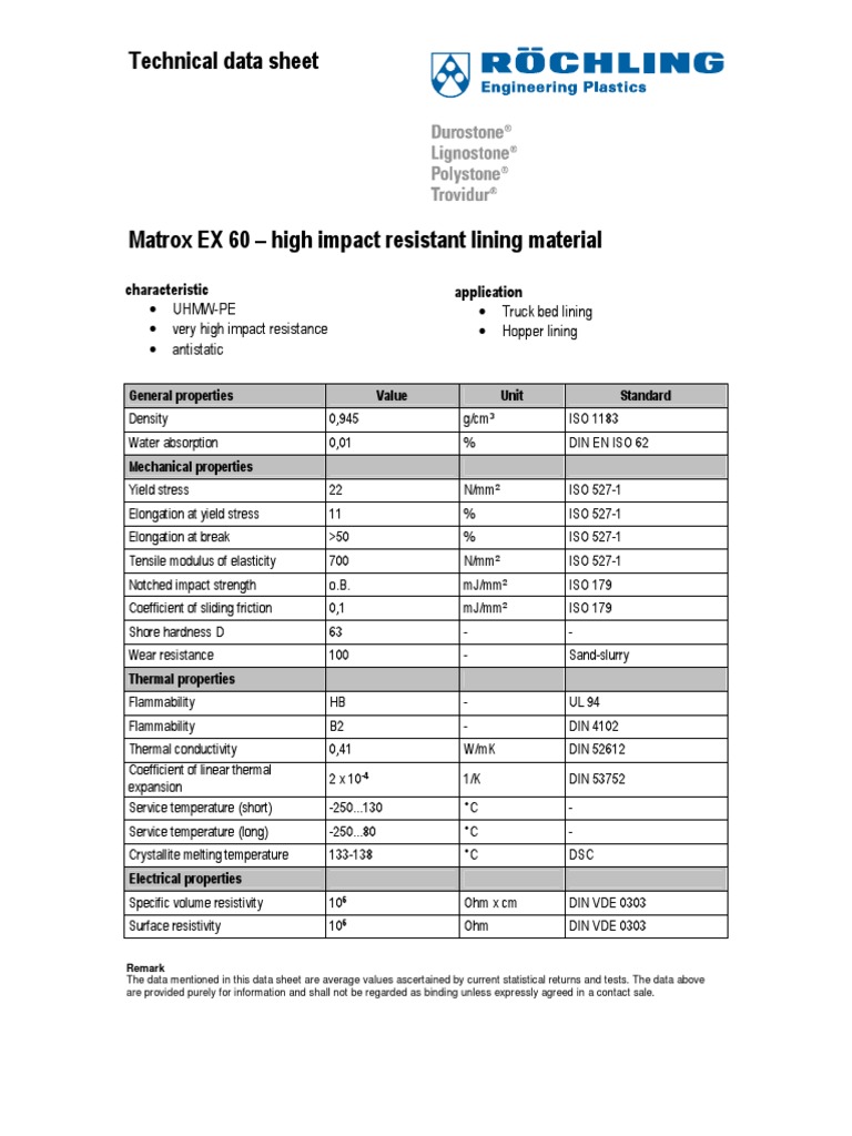 Matrox EX 60 TDS | PDF | Electrical Resistivity And Conductivity ...