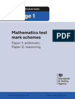 KS1 Maths Test Mark Schemes