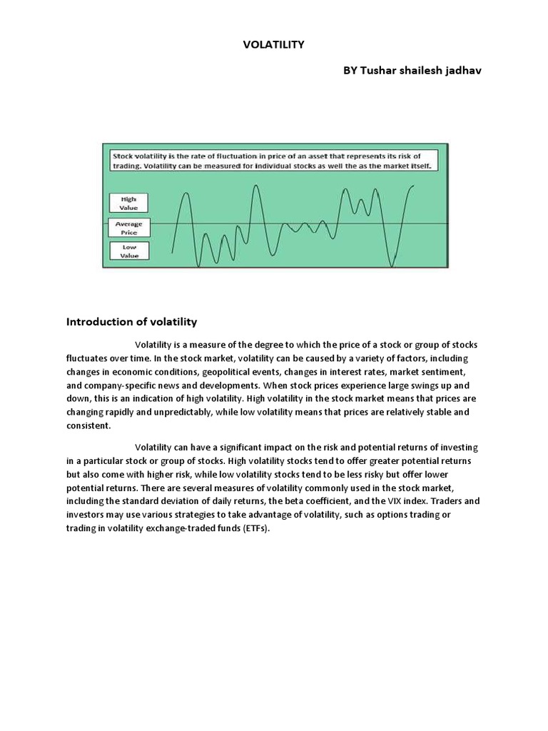 Volatility | PDF | Volatility (Finance) | Exchange Traded Fund