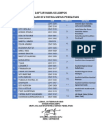 Daftar Nama Kelompok Mata Kuliah Statistika