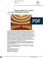 Al Teatro Sanzio Di Urbino Va in Scena La Tosca Di Puccini - Vivere Urbino - It, 16 Marzo 2023