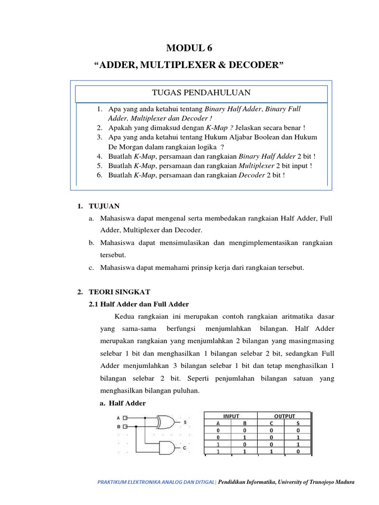 Binary Logic Circuits Adders, Multiplexers, and Decoders PDF