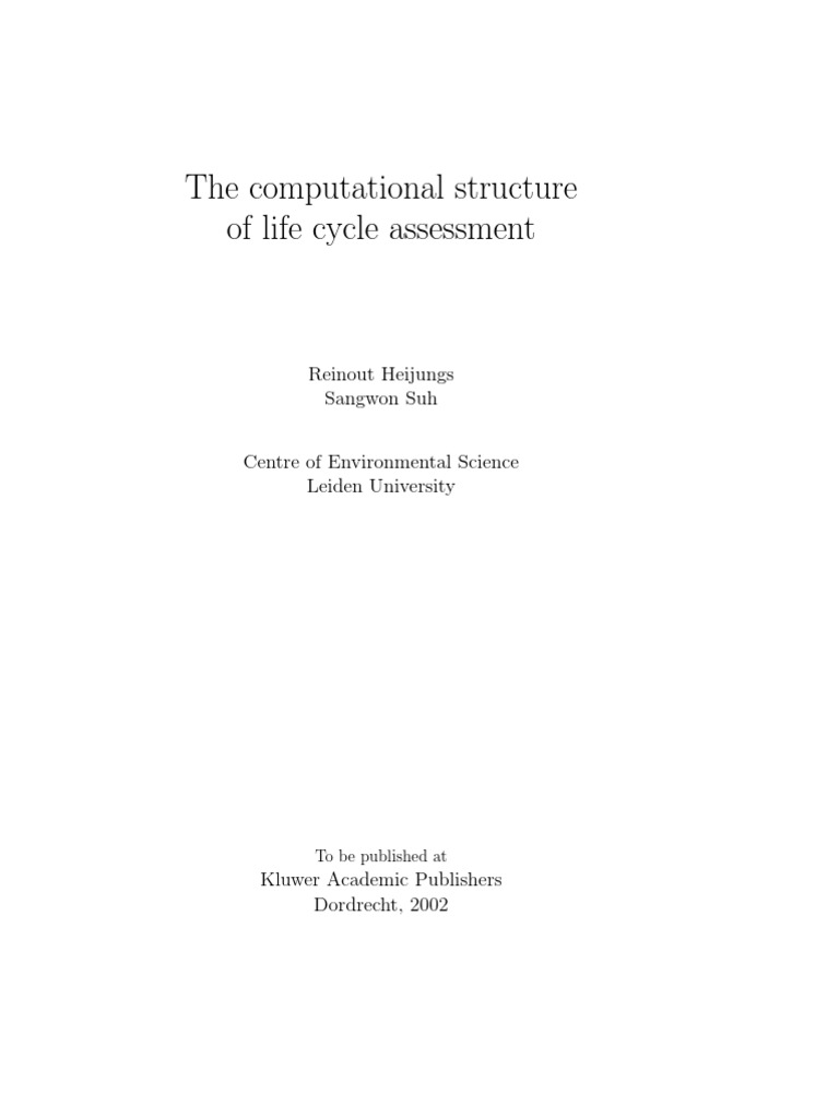Computational LCA for Academics | PDF | Matrix (Mathematics) | Life ...