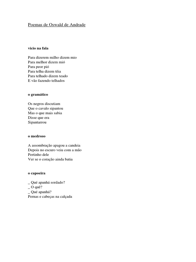 poemas oswald de andrade | PDF
