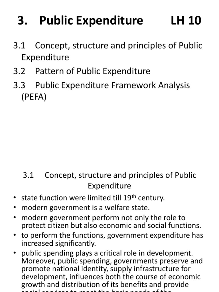 Public Expenditure: Concepts and Patterns | PDF | Public Finance ...