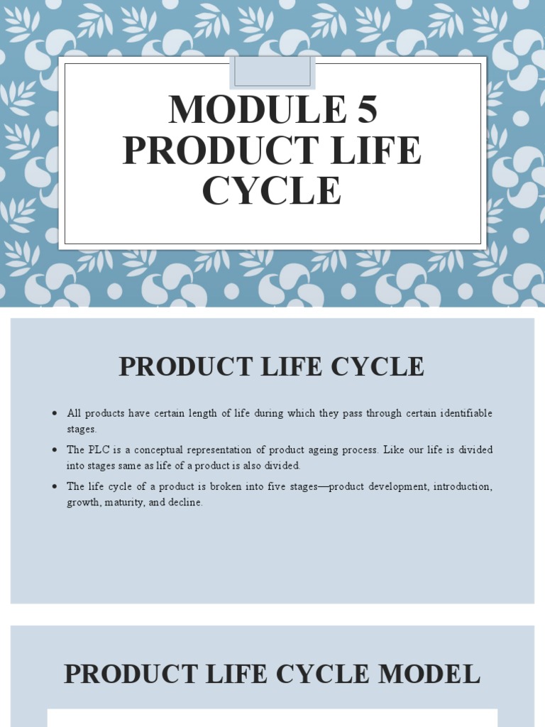 Module 5 Product Life Cycle PDF Marketing Profit (Economics)