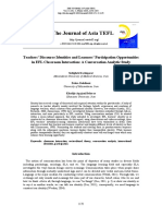 Teachers Discourse Identities and Learners Participation Opportunities in EFL Classroom Interaction A Conversation Analytic Studyjournal of Asia TEFL